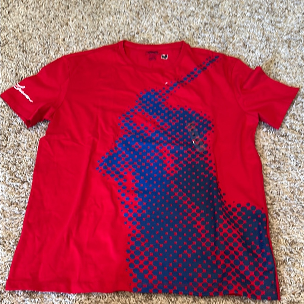 Ralph Lauren - Men’s Red and Blue Short Sleeve Tee - Size M